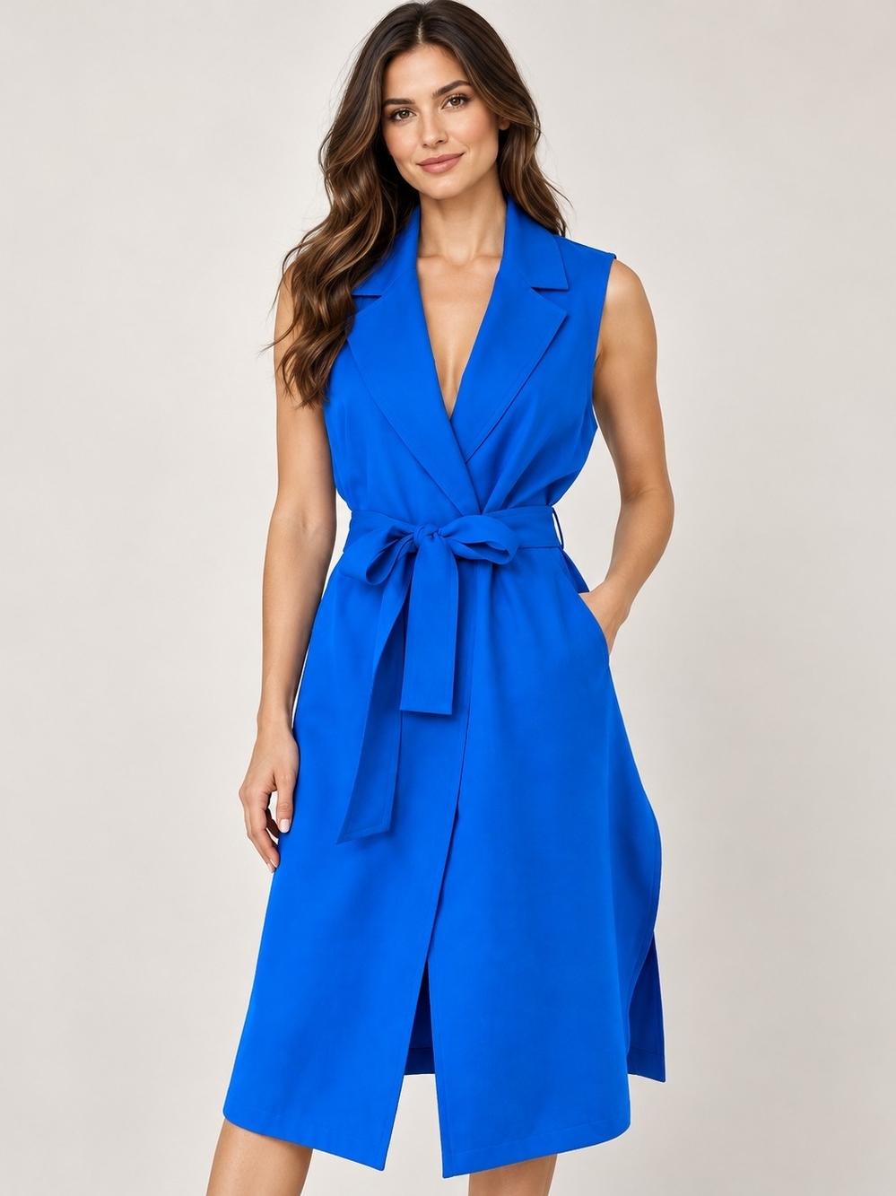 NEW YORK & CO BLUE LONG LENGTH VEST SZ XL